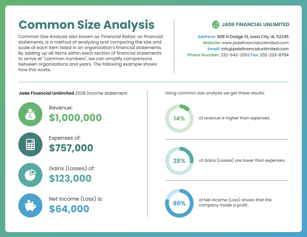 Common Size Analysis Template Common Size Analysis